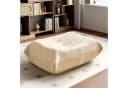 STILVORA Sitzsack Relaxsessel Beige mit Fußhocker & Teddyfell Bild 5