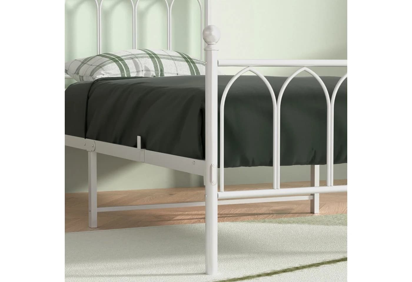 STILVORA Metallbett mit Stauraum und Matratze Weiß - Bild 4