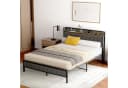STILVORA Jugendbett Metallbett Schwarz mit LED und USB Bild 3
