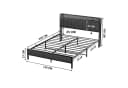 STILVORA Jugendbett Metallbett Schwarz mit LED und USB Bild 4