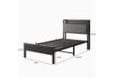 STILVORA Jugendbett Metallbett mit Steckdose und gepolstertem Kopfteil Bild 4