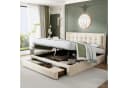 STILVORA Polsterbett 160x200 mit Stauraum Beige Bild 1