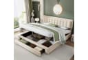 STILVORA Polsterbett 160x200 mit Stauraum Beige Bild 2