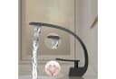 OKWISH Waschtischarmatur Wasserfall Schwarz Einhebel Messing Chrom Bild 1