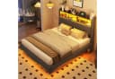STILVORA Polsterbett 140x200 Grau mit LED, USB & Matratze Bild 3