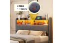 STILVORA Polsterbett 140x200 Grau mit LED, USB & Matratze Bild 4