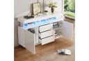 OKWISH Sideboard mit LED-Beleuchtung Schwarz/Eiche Bild 1