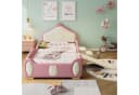 REDOM Kinderbett Polsterbett Rosa Beige mit LED, Rutsche & Treppe Bild 3