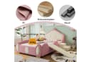 REDOM Kinderbett Polsterbett Rosa Beige mit LED, Rutsche & Treppe Bild 5