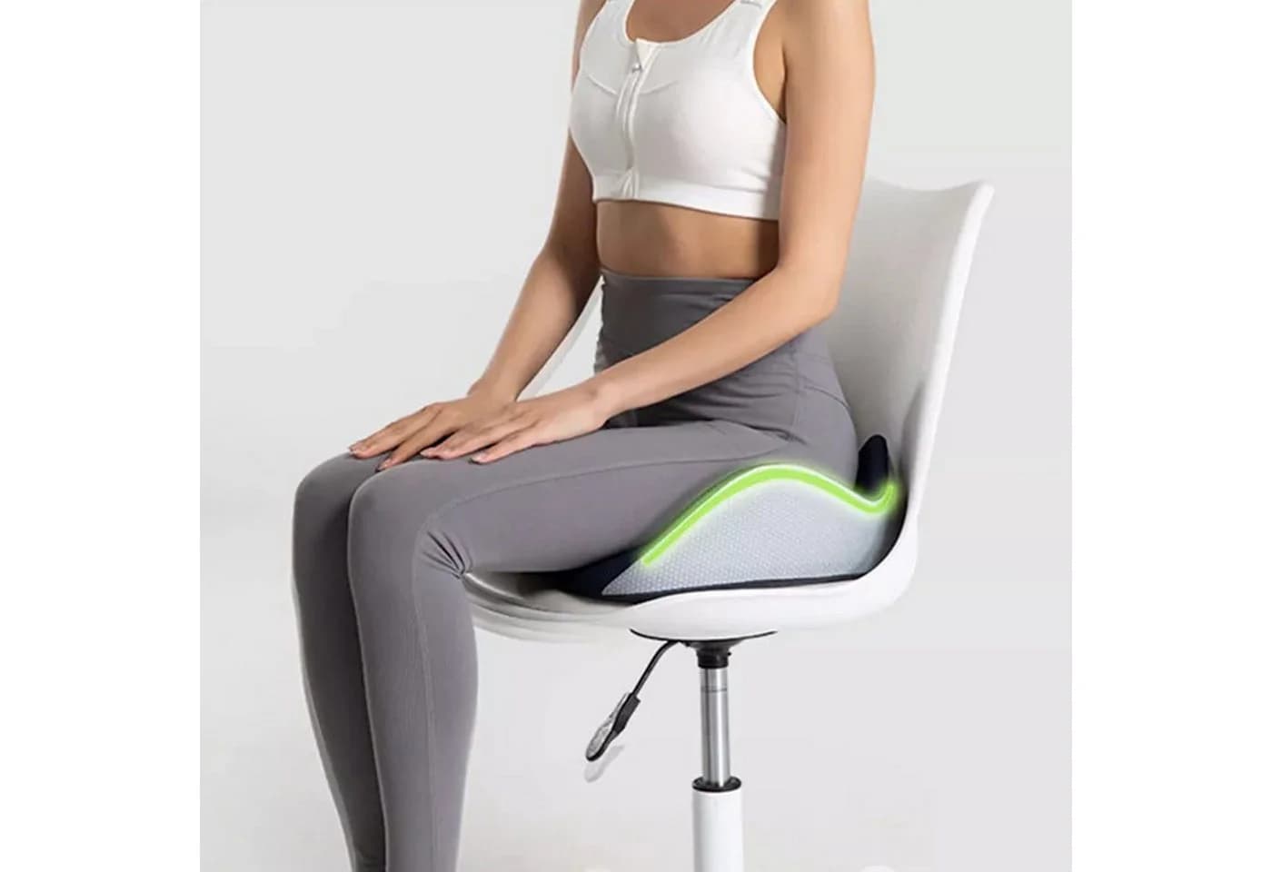OKWISH Ergonomisches 3D Sitzkissen Orthopädisch Grau Memory-Schaum - Bild 4