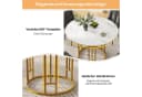 MODFU Esstisch Rund 80 cm Marmoroptik Gold Metall Bild 5