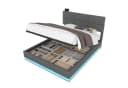 OKWISH Polsterbett Stauraumbett mit LED & USB Beige/Grau Bild 2