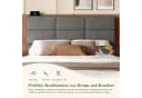 OKWISH Polsterbett Stauraumbett mit LED & USB Beige/Grau Bild 5