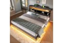 REDOM Polsterbett 180x200 cm mit LED-Beleuchtung und USB-Anschlüssen Grau Bild 3