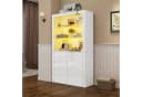 OKWISH Vitrine Hochglanz-Aufbewahrungsschrank LED-Beleuchtung Bild 2