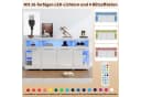 OKWISH Sideboard mit LED Licht & Glasfronten Weiß Bild 4