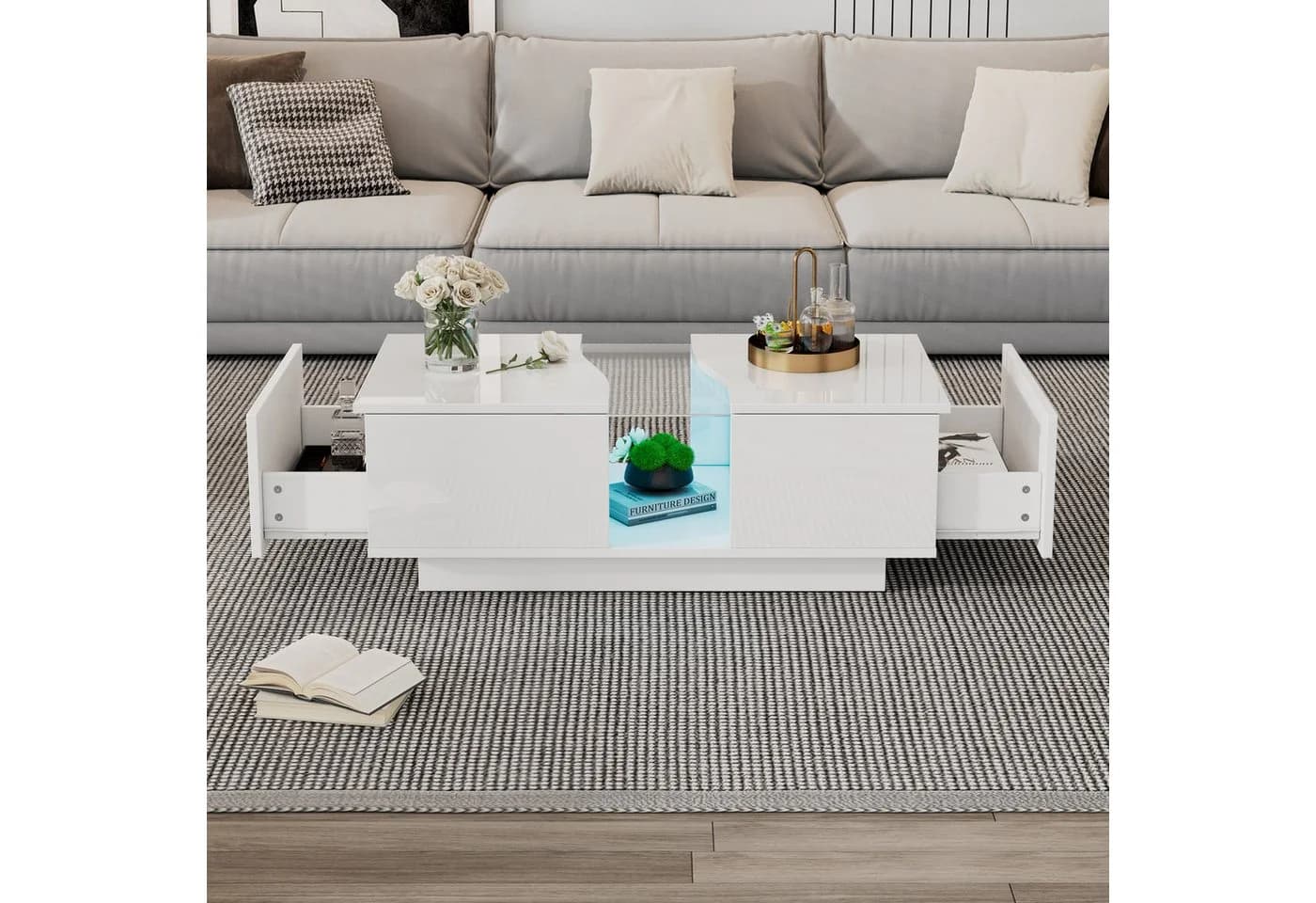 MODFU Couchtisch mit Acrylplatte und LED-Beleuchtung - Bild 4