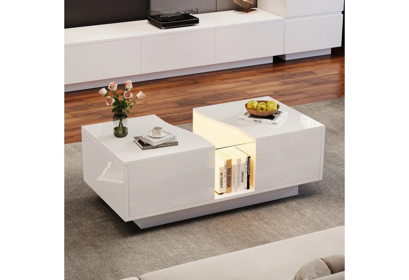 MODFU Couchtisch mit Acrylplatte und LED-Beleuchtung - Bild 5