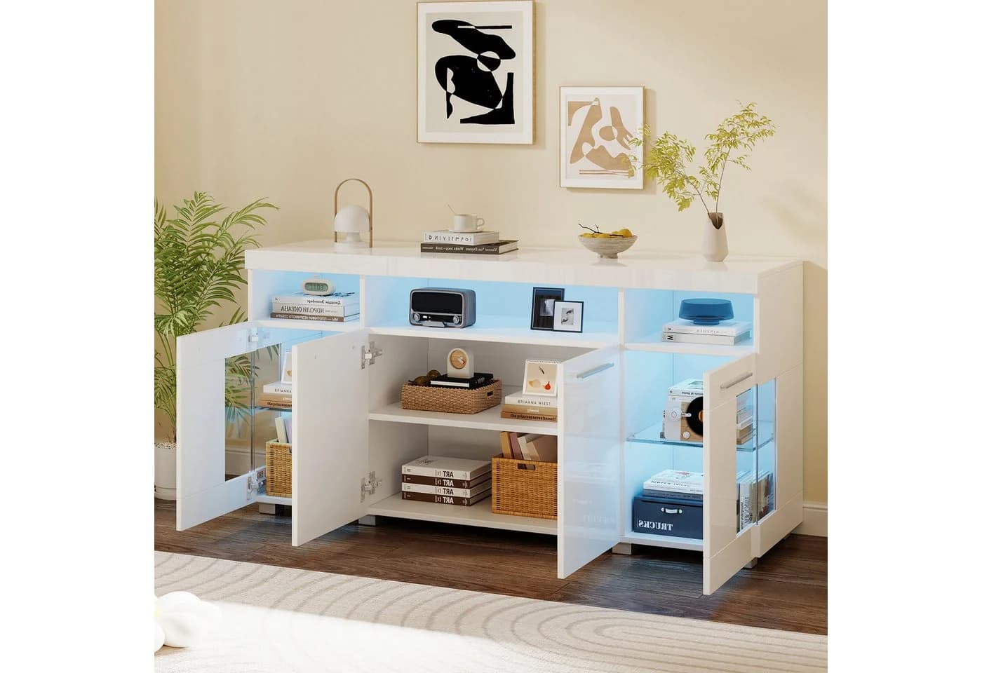 MODFU Sideboard im industriellen Stil mit LED-Beleuchtung