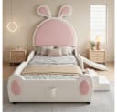 REDOM Kinderbett Polsterbett Hasen-Design Rosa Bild 3