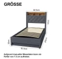 HAUSS SPOLE Polsterbett Grau mit LED und USB Bild 3