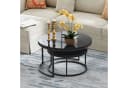 HAUSS SPOLE Couchtisch 2er-Set Stapelbar Schwarz Metall MDF Bild 1