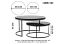HAUSS SPOLE Couchtisch 2er-Set Stapelbar Schwarz Metall MDF Bild 4