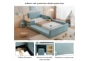 REDOM Polsterbett mit Schreibtisch und Hocker Blau Samt Bild 3