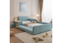 REDOM Polsterbett mit Schreibtisch und Hocker Blau Samt Bild 5