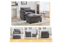 MODFU Loungesessel Chenille Grau mit Hocker & Stauraum Bild 1