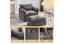 MODFU Loungesessel Chenille Grau mit Hocker & Stauraum Bild 4