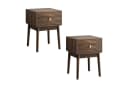REDOM Nachttisch Kommode Nightstand Mid-Century Modern Nussbaum 2er Set Bild 1