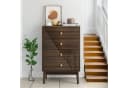 OKWISH Kommode 4 Schubladen Mid-Century Walnuss Bild 5