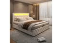 MODFU Polsterbett mit Stauraum und LED-Beleuchtung Weiß Bild 2