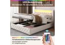 MODFU Polsterbett mit Stauraum und LED-Beleuchtung Weiß Bild 3
