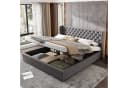 MODFU Polsterbett 160x200 cm mit Bettkasten und Matratze Grau Bild 1