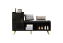 MODFU Schuhschrank mit Sitzbank Weiß Hochglanz Gold Bild 2