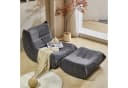 HAUSS SPOLE Lazy Sofa mit Fußhocker Teddysamt Grau Bild 2