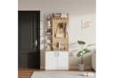 OKWISH Garderoben-Set 180cm hoch Holzfarbe/Weiß mit Stauraum Bild 1