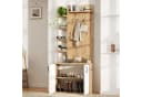 OKWISH Garderoben-Set 180cm hoch Holzfarbe/Weiß mit Stauraum Bild 4