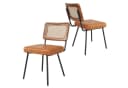 MODFU Esszimmerstuhl Retro-Stuhl Set 2 St. Kunstleder PE-Rattan Bild 1