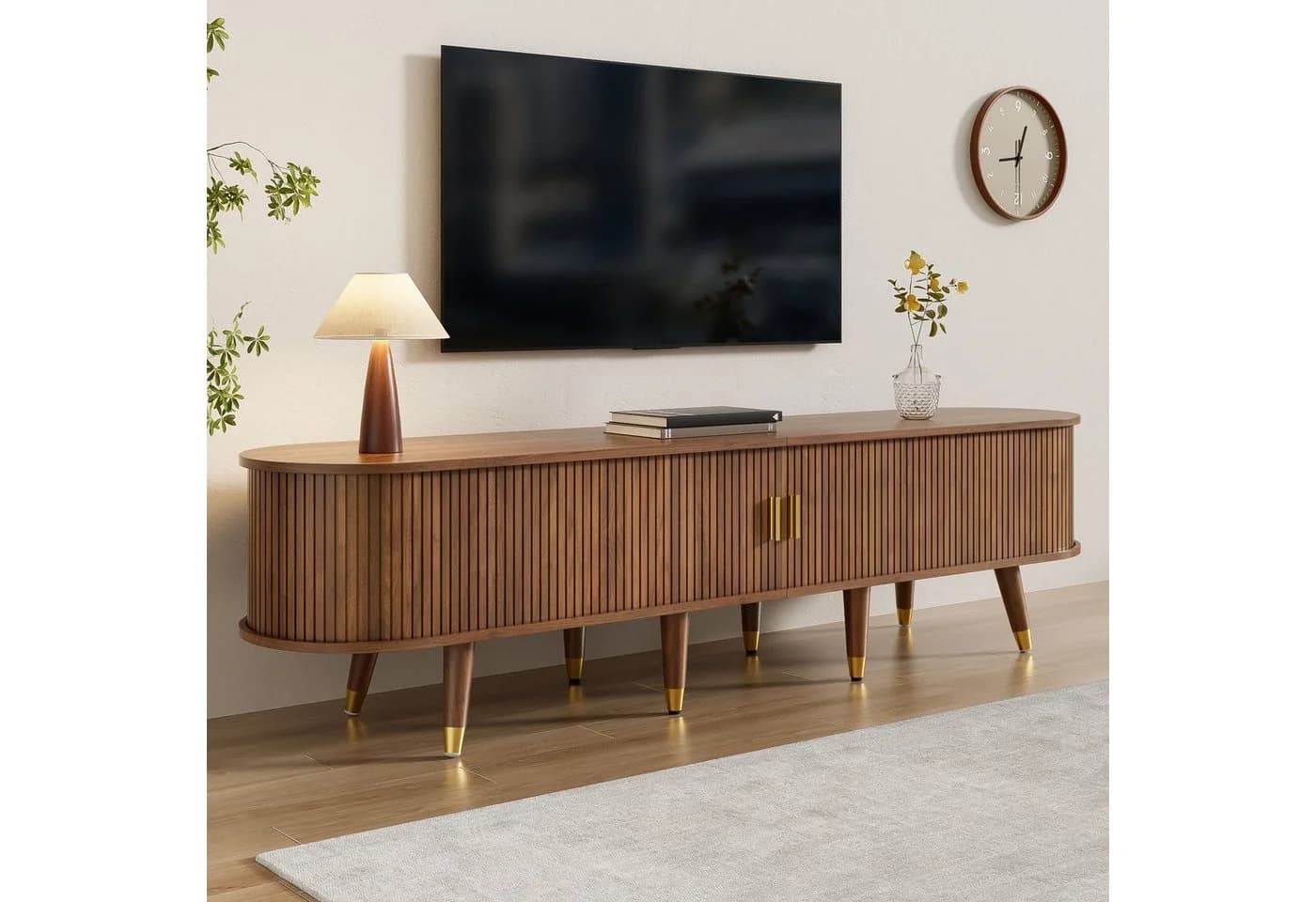 MODFU Lowboard Rustikaler TV-Schrank Walnussoptik - Bild 3