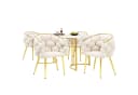 REDOM Esstisch-Set 5-tlg. Modern Marmor Samt Gold Bild 2