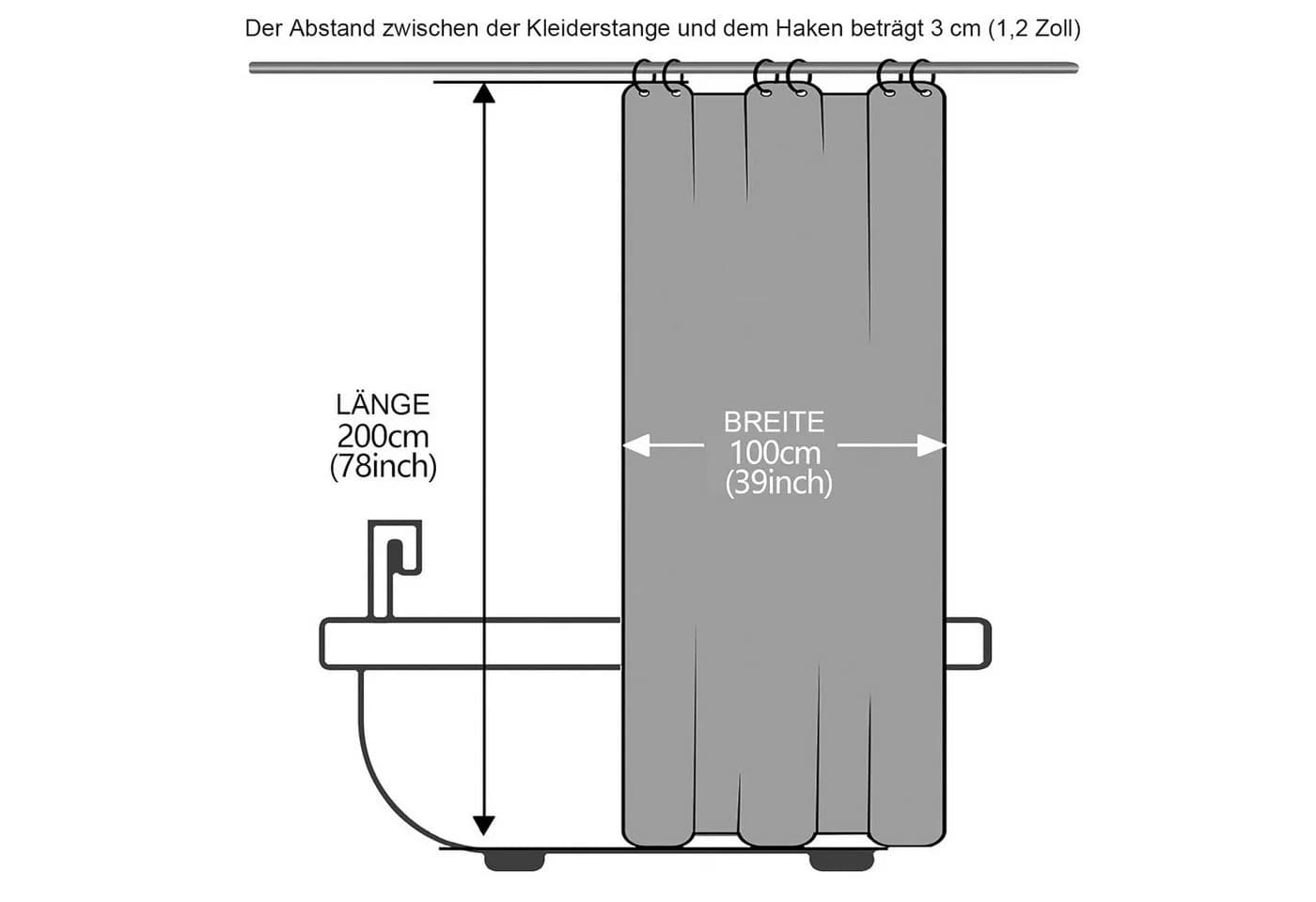 HAUSS SPOLE Duschvorhang 100 cm Breite
