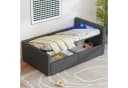 STILVORA Polsterbett 90x200 mit LED, Stauraum & USB Dunkelgrau Samt Bild 4