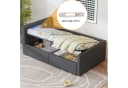 STILVORA Polsterbett 90x200 mit LED, Stauraum & USB Dunkelgrau Samt Bild 5