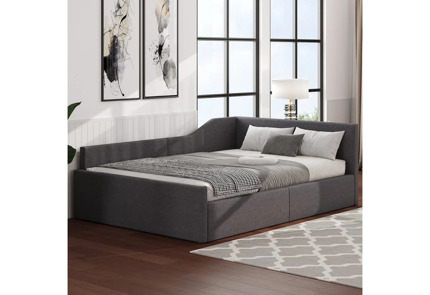 STILVORA Daybett 140x200 mit Stauraum und Matratze Grau - Bild 3