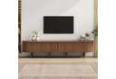 OKWISH Lowboard mit Stauraum, Holzmaserung, TV-Schrank, Mehrzweckschrank, 2 Schiebetüren, 2 Schubladen Bild 3