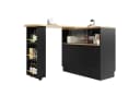 MODFU Bartisch 360° drehbares Sideboard Schwarz mit Glasschiebetür Bild 1