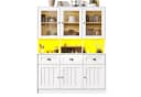 REDOM Hochschrank Moderner Küchenschrank Weiß mit App-LED & Kippschutz Bild 2